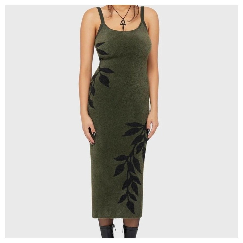 Killstar Grim ferns‎ midi green dress size XXL